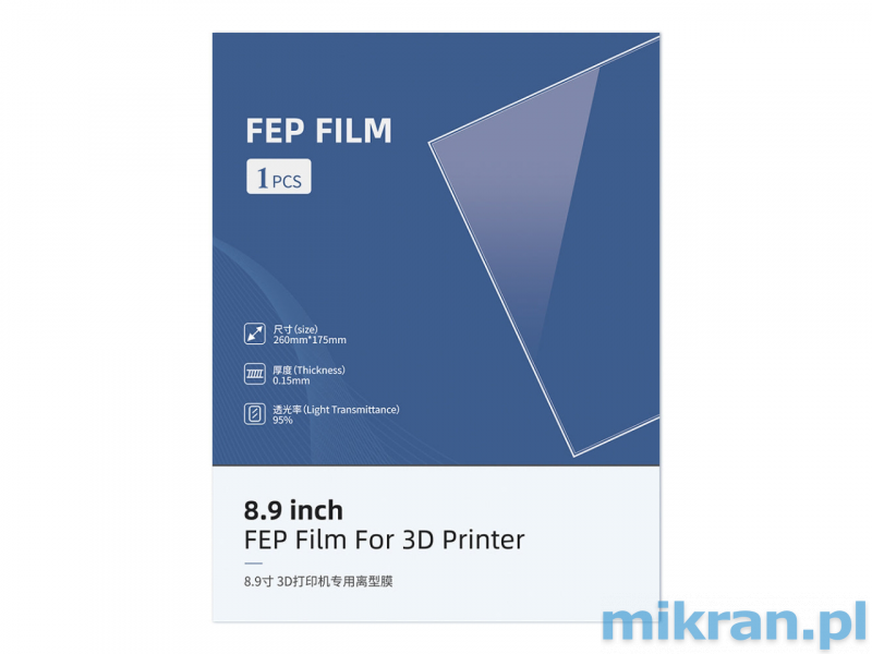 Fólia (FEP film) pre tlačiarne Photon Mono X a Photon Mono X 6K, 5 ks.