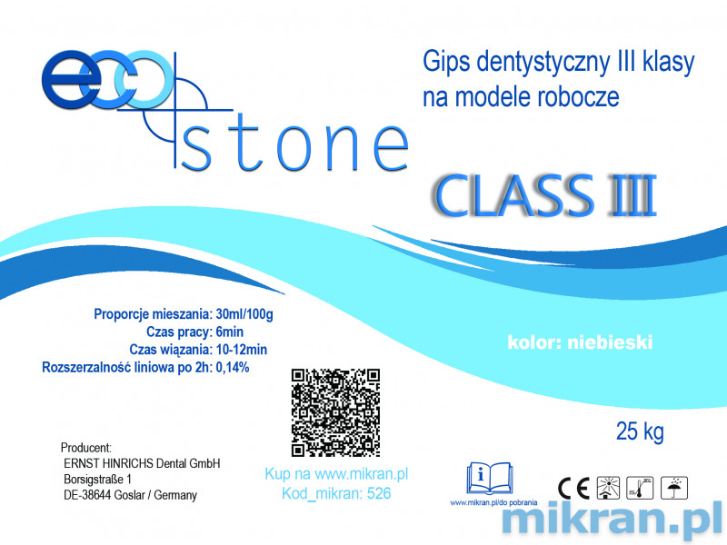 Sadrová trieda III EcoStone modrá 25 kg