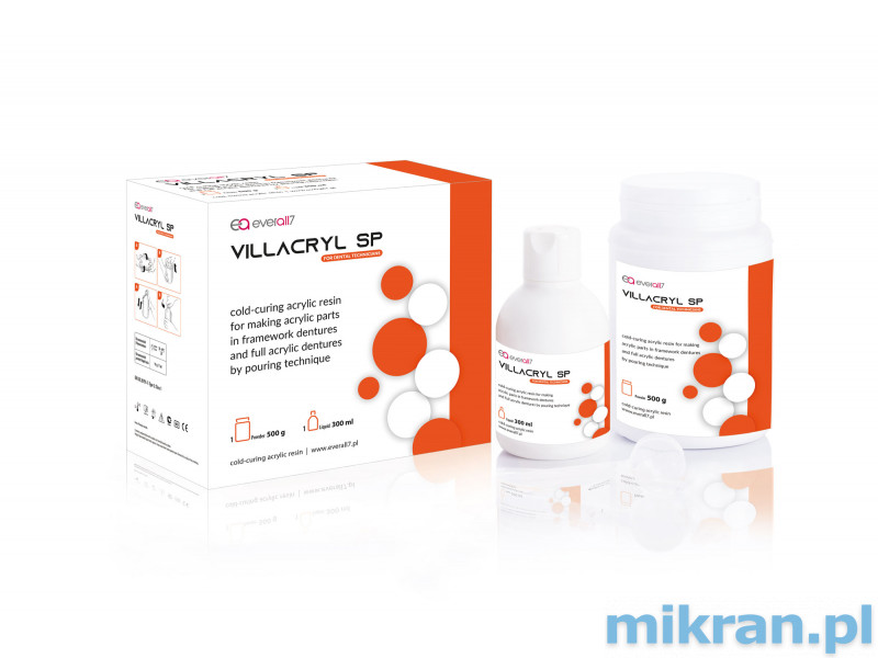 Villacryl SP 500g / 300ml + Gypsum IV, krémová trieda 3 kg, s vôňou vanilky + plastové sklo